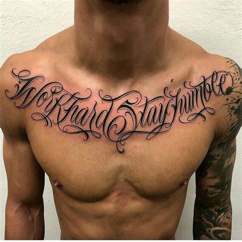 chest lettering tattoo|text with floral tattoo chest.